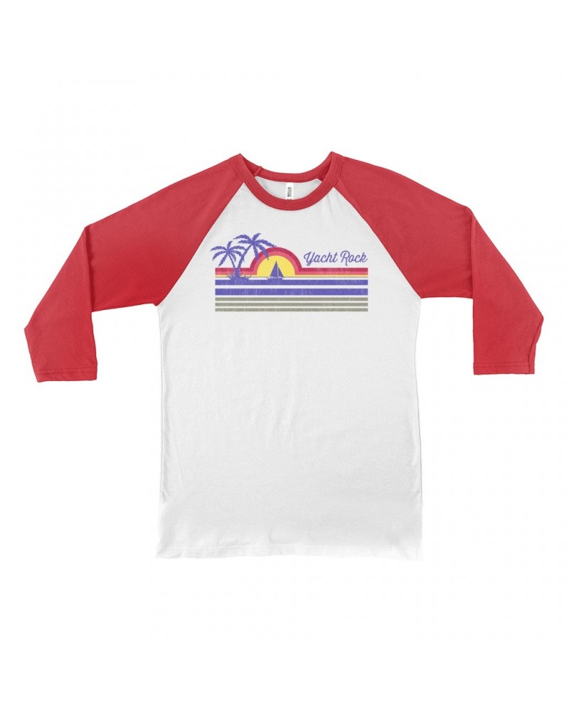 Music Life 3/4 Sleeve Baseball Tee | Yacht Rock Sunset Shirt $8.77 Shirts