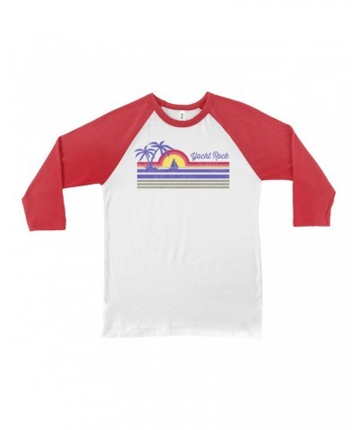 Music Life 3/4 Sleeve Baseball Tee | Yacht Rock Sunset Shirt $8.77 Shirts