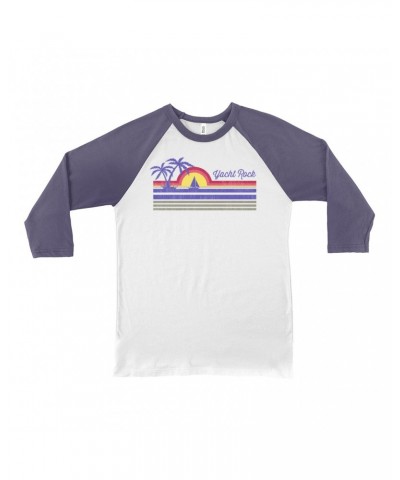 Music Life 3/4 Sleeve Baseball Tee | Yacht Rock Sunset Shirt $8.77 Shirts