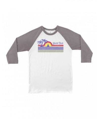 Music Life 3/4 Sleeve Baseball Tee | Yacht Rock Sunset Shirt $8.77 Shirts