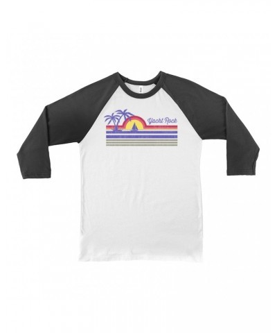 Music Life 3/4 Sleeve Baseball Tee | Yacht Rock Sunset Shirt $8.77 Shirts