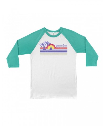 Music Life 3/4 Sleeve Baseball Tee | Yacht Rock Sunset Shirt $8.77 Shirts