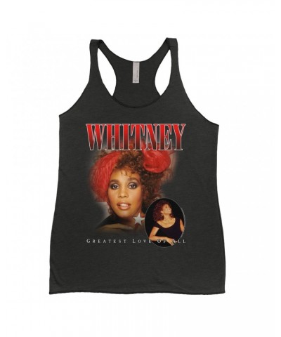 Whitney Houston Ladies' Tank Top | Greatest Love Of All Red Photo Collage Design Shirt $5.51 Shirts