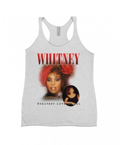 Whitney Houston Ladies' Tank Top | Greatest Love Of All Red Photo Collage Design Shirt $5.51 Shirts