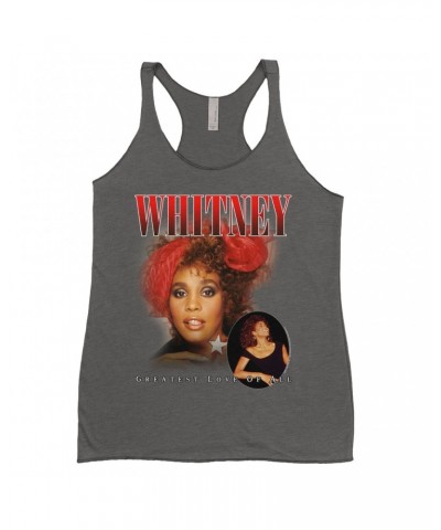 Whitney Houston Ladies' Tank Top | Greatest Love Of All Red Photo Collage Design Shirt $5.51 Shirts